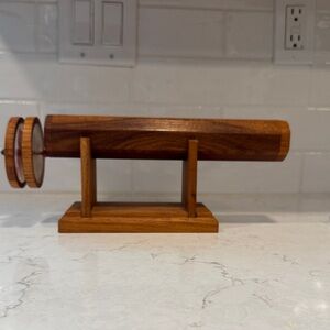 Vintage Wooden Kaleidoscope with Stand